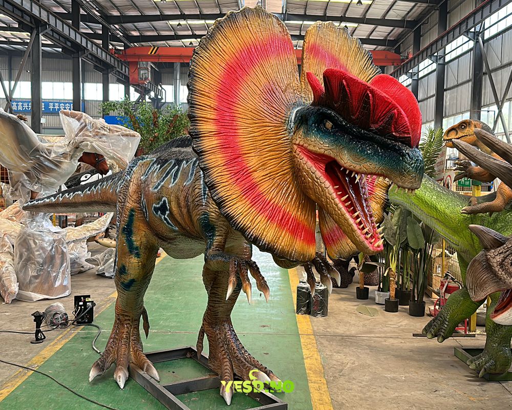 Animatronic Dinosaur Life Size Dilophosaurus for Park Exhibition